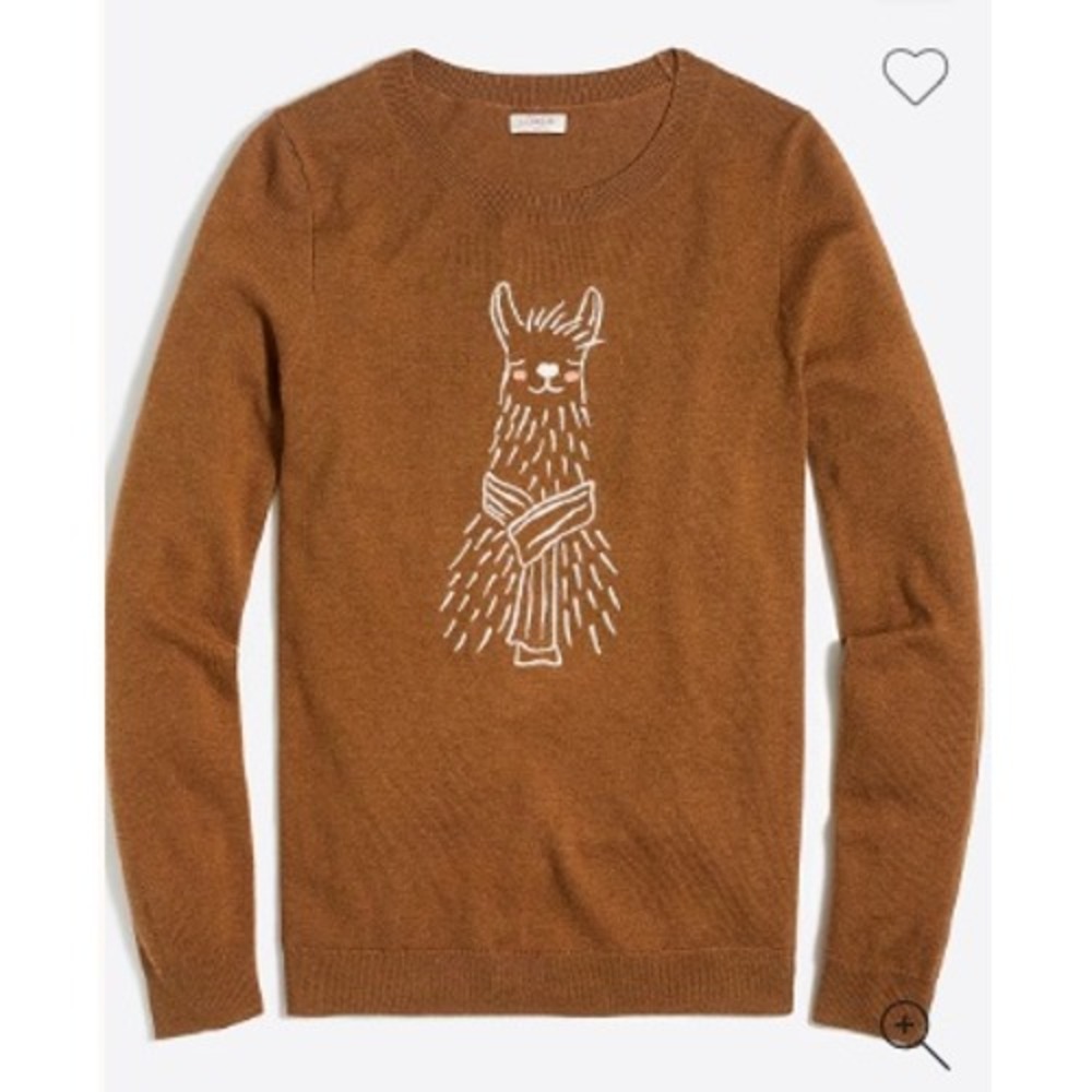 J.Crew Embroidered Alpaca Teddie Sweater XL Brown